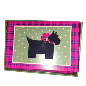 NIB Creative Papers Christmas Scottie Plaid Applique Christmas Cards